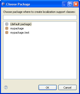 Package Selection Dialog