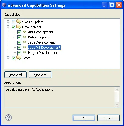 Java ME Development capabilit