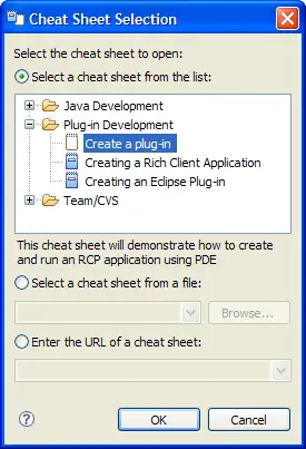 Cheat Sheet Selection Dialog