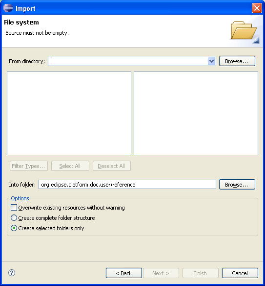 Import file system page