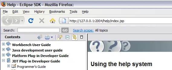 Help shown in external Web browser