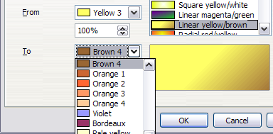 Gradient transition color selection
