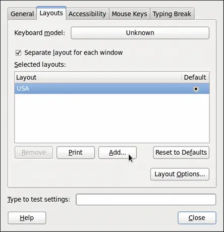 Keybord Layout Preferences