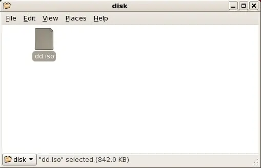 A typical .iso file displayed in a file manager window