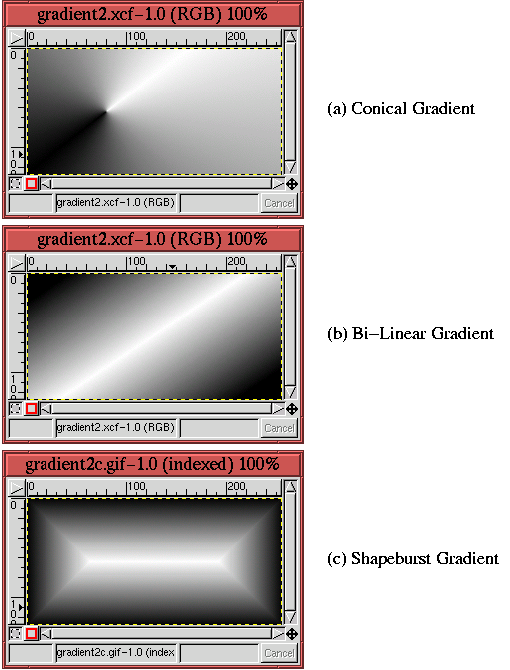 gimp gradient settings