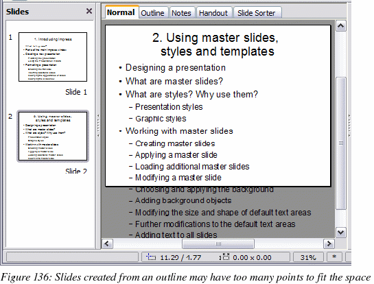 openoffice impress default font