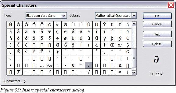 openoffice space deleting characters