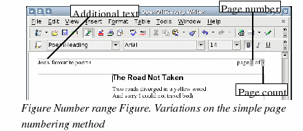 openoffice add page number footer