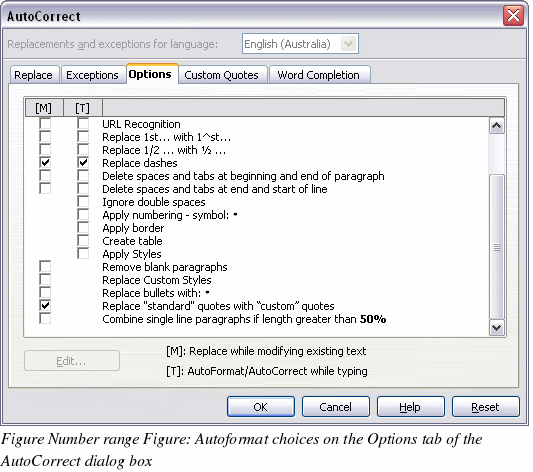 openoffice turn off auto format