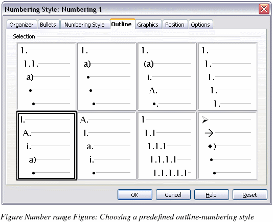 openoffice turn off auto numbering